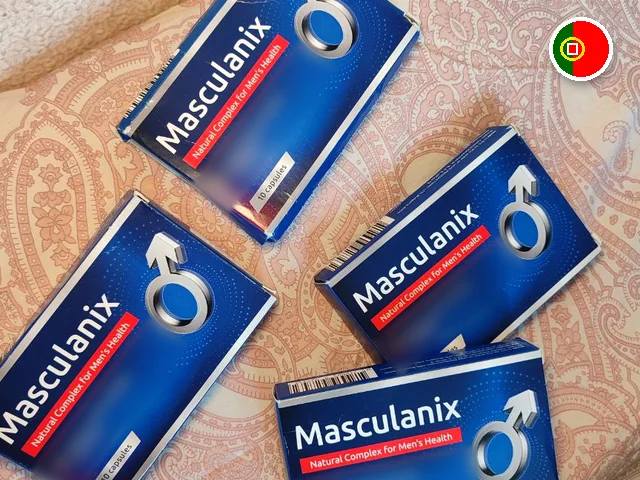 Masculanix — embalagem e blister com cápsulas, fotografia do fabricante